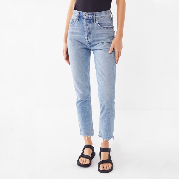 Agolde Denim - AGOLDE Riley high rise straight crop jeans Zephyr